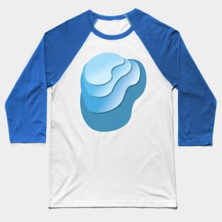 Blue Gradient Stack Baseball T-Shirt